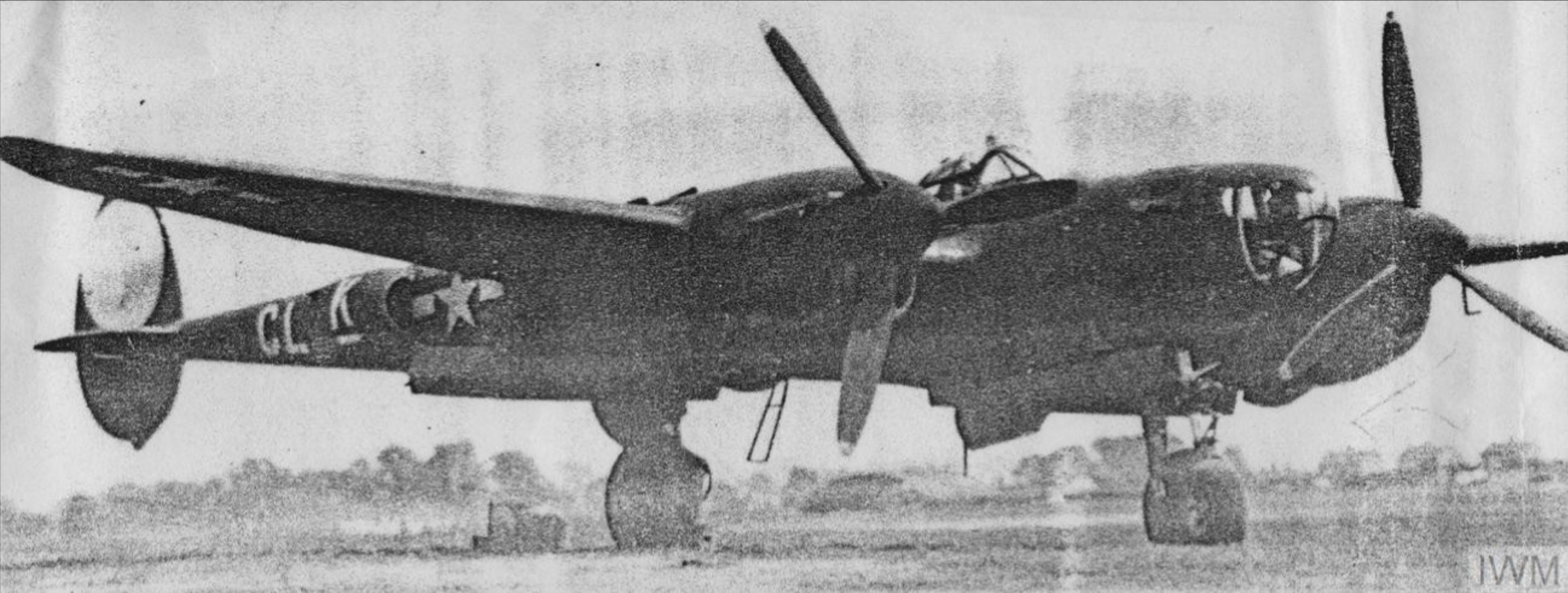 Lockheed P-38 Lightning droop snoot 55FG338FS CLK bar side profile view FRE2442