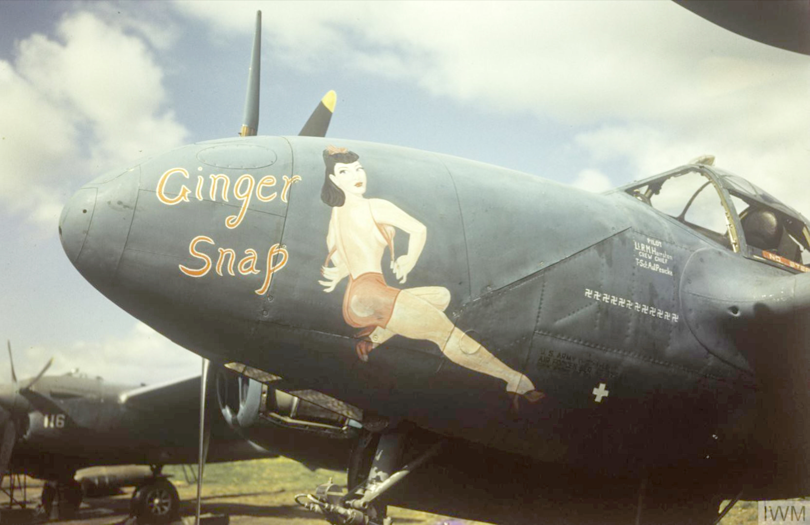 USAAF Lockheed F-5 Lightning 8AF 7PG Ginger Snap at Mount Farm England FRE5395