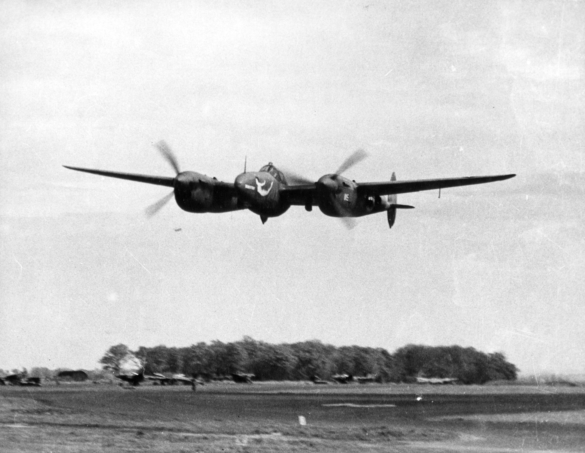 USAAF Lockheed F-5 Lightning 8AF 7PRG Lt Schultz takes off on its photographic mission England 1944 NARA1