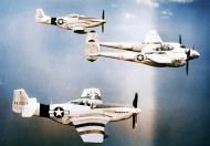 Asisbiz 42 67390 F-5B Lightning 6PG8PRS 390 being escorted by P 51D 44 63324 and 44 15044 of the 3rd Air Commando Group 1944 01