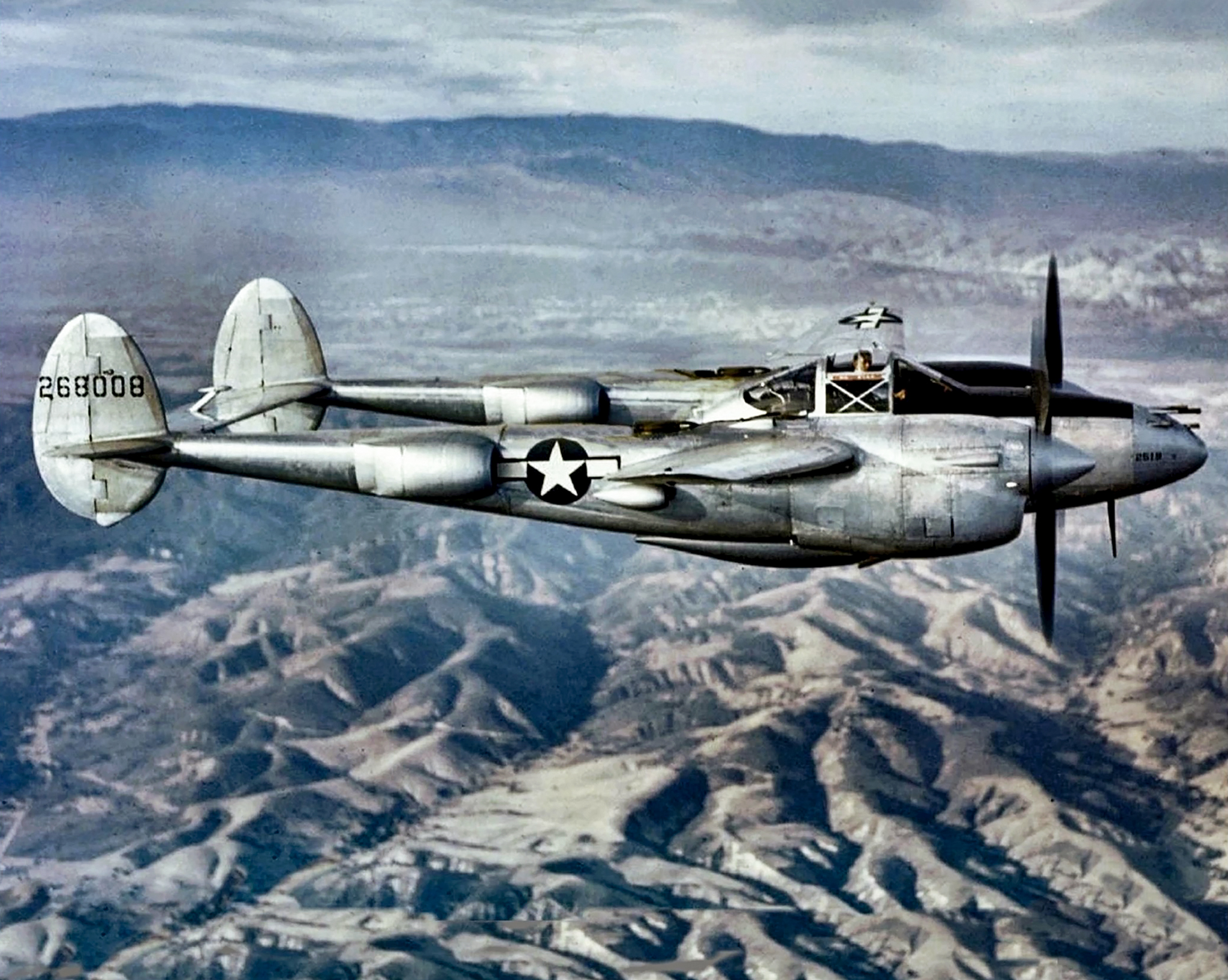 42-68009 P-38J Lightning Snafuperman with AW Levier test pilot for Lockheed over California ltr 5AF 8SRG301ADS lost PNG 18th Feb 1945 01