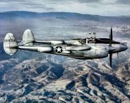 Asisbiz 42 68009 P-38J Lightning Snafuperman with AW Levier test pilot for Lockheed over California ltr 5AF 8SRG301ADS lost PNG 18th Feb 1945 01