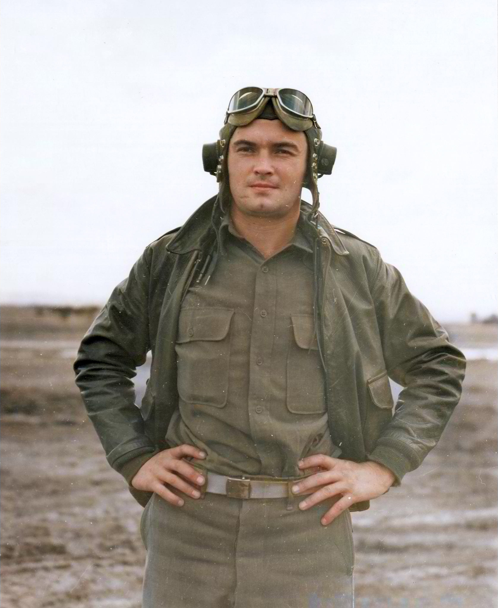 American 90PRW F-5 Lightning pilot North Africa 1943 NA067