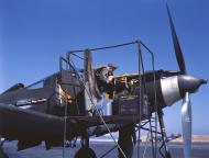 Asisbiz WWII USAAF color photo closeup of Bell P 39 Airacobra nose armament 01