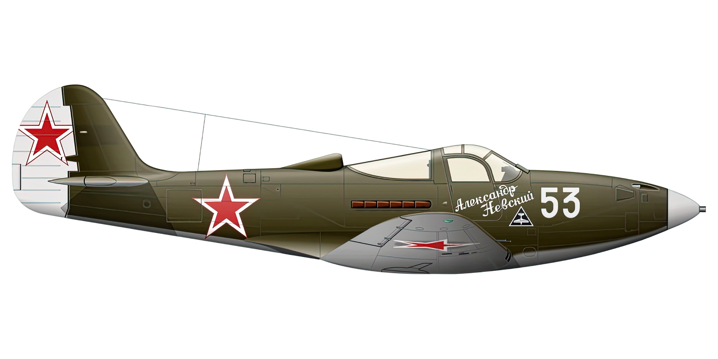 Bell P 39N Airacobra 196IAP 324IAD White 53 slogan Alexander Nevsky Karelian Front 1944 0A