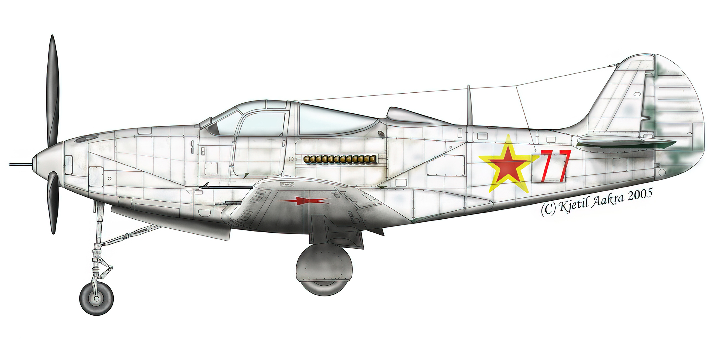 P 400 Airacobra USSR 6IAE Red 77 Yuri Penakov Russia 1942 0A
