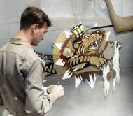 Asisbiz Insignia of the China Air Task Force Fighter Command being painted an a P-40 in China NARA
