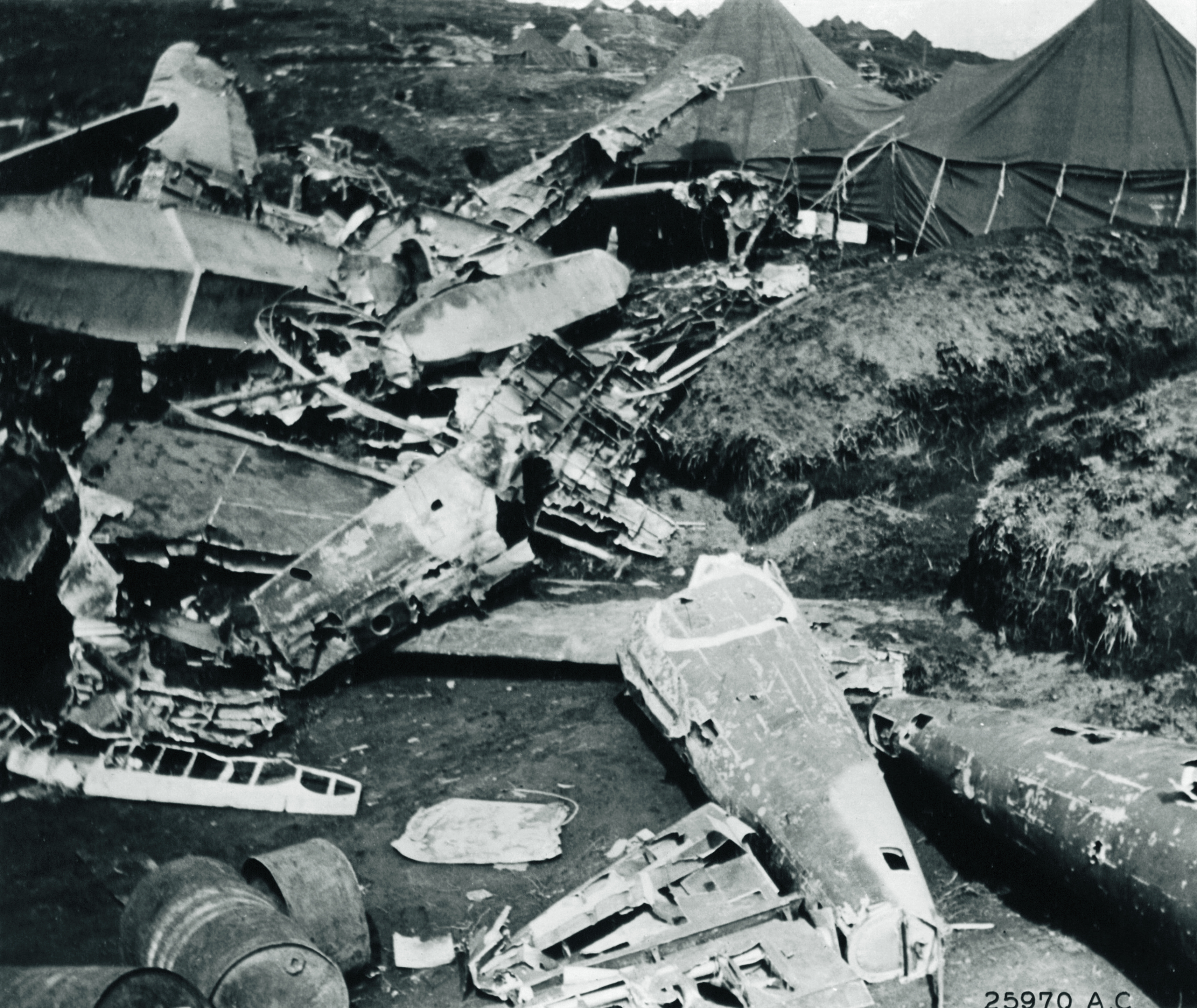 IJAAF Nakajima A6M2N Zero float planes code name RUFE boneyard at Attu 1943 NA1160