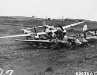 Asisbiz USAAF 44 25074 P 38L Lightning 343FG344FS 308 suffered a belly landing at Shemya 1st Nov 1945 NA407