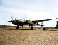 Asisbiz USAAF 44 25402 P 38L Lightning 343FG18FS prior to take off at Aleutian Islands 1943 ASC1