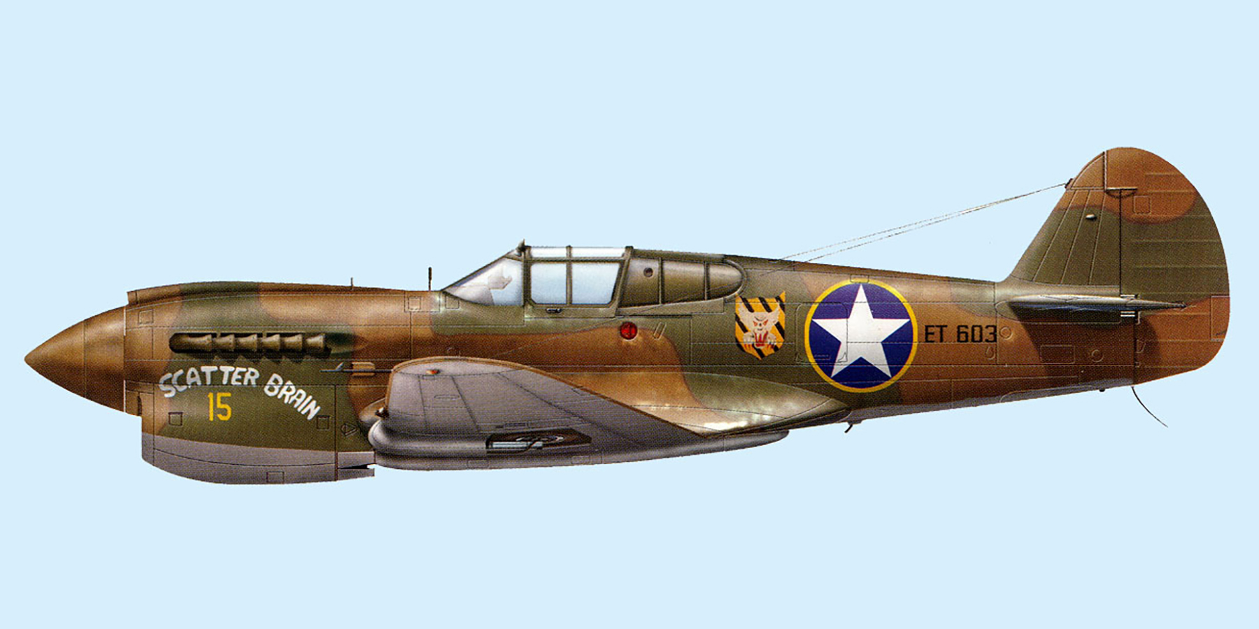 Curtiss P-40E Warhawk 49FG7FS Yellow 15 Edgar Ball ET615 Darwin Australia 1942 0A