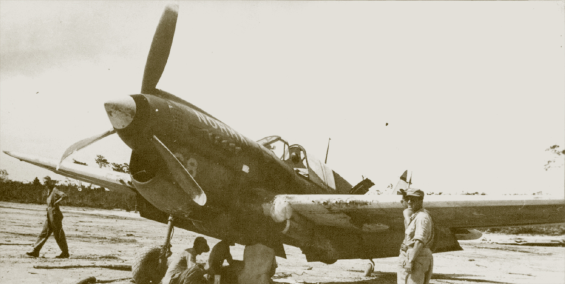 Curtiss P-40N Warhawk 49FG8FS Yellow 68 James W Reynolds ac Norma at Mindoro Philippines 14th Feb 1944 01