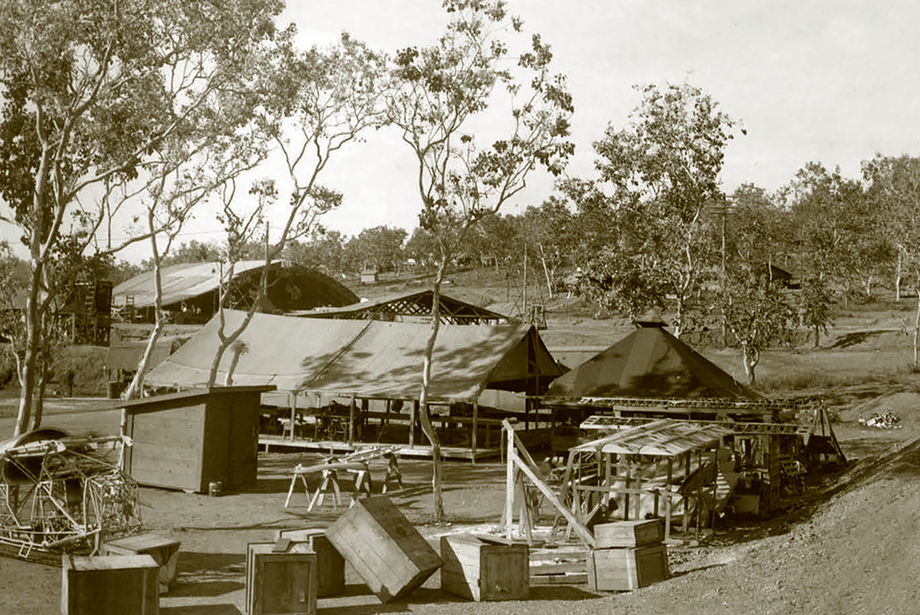 Port Morseby 14 mile makeshift workshop shared with RAAF 75Sqn and USAAF 8FG and 49FG 01