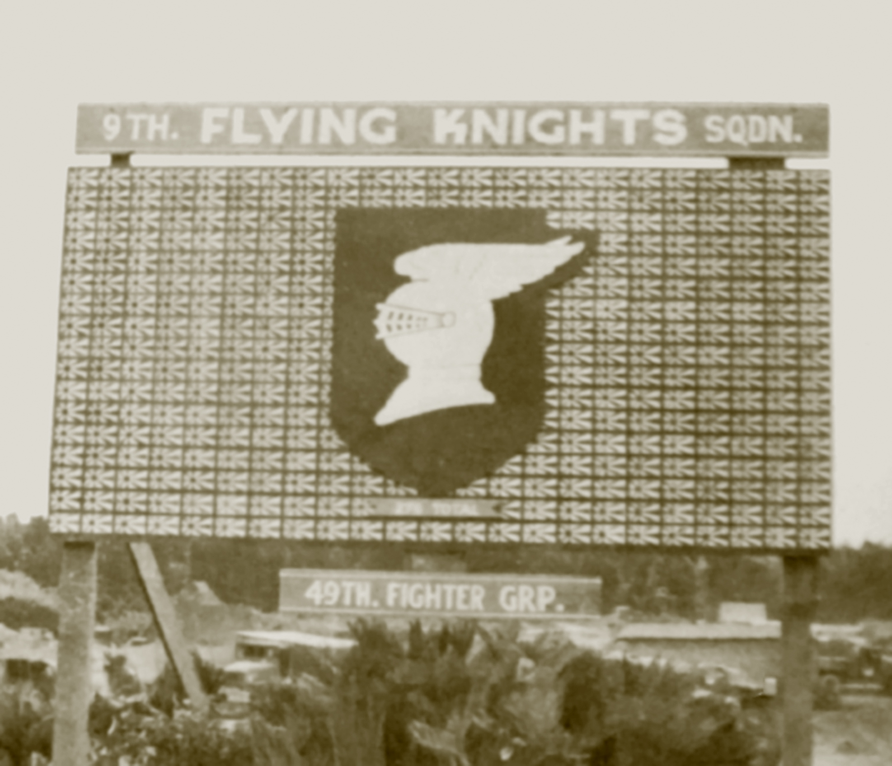 USAAF 5AF 49th Fighter Group 9th Fighter Squadron Flying Knights sign board 01