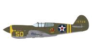 Asisbiz USAAF 41-5726 Curtiss P-40E Warhawk 57FG65FS Yellow 50 Philip G Cochran CO East Hartford Connecticut Apr 1942 eduard 0A