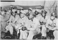 Asisbiz Aircrew 79FG pilots Lt George R Bolling Capt Erwin B Lawrence CO and Capt Leon C Roberts in Italy Sep 1943 NARA3