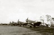Asisbiz USAAF 42 105268 Curtiss P 40N Warhawk 8FG35FS Yellow L line up Cape Gloucester New Britain Apr 1944 01
