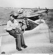 Asisbiz Curtiss P 40F Kittyhawk RAAF 3Sqn FOff Arthur Dawkins with CV diamond FS482 Foggia Italy 1943 AWM MEA0847
