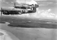 Asisbiz USAAF 44 7847 Curtiss P 40N Kittyhawk RAAF 75Sqn GAG A29 1021 and GAL over PNG 02