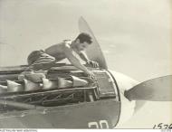 Asisbiz Curtiss P 40N Kittyhawk RAAF 78Sqn Flight Mechanic FC AAtkinson Noemfoor Isl Dutch New Guinea 28th Aug 1944 AWM OG1576