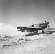Asisbiz Curtiss P 40E Kittyhawk RAF 112Sqn GAC AL219 taxying at Gambut Satellite No 1 Libya 1942 IWM CM2897