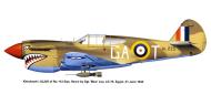 Asisbiz Curtiss P 40E Kittyhawk RAF 112Sqn GAT Sgt Rudolph Blue Leu AL225 sd by flak on 21st Jun 1942 POW 0B