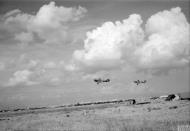 Asisbiz Curtiss Kittyhawk IIIs RAF 250Sqn LDT LDY taking off from Foggia Main Italy 1943 IWM CNA1760