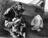 Asisbiz 42 74753 P 47D Thunderbolt 8AF 361FG374FS Lt Vernon R Richards after a 7 hour escort mission England 1944 NA1357