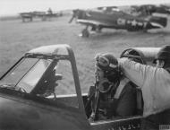 Asisbiz Aircrew USAAF 56FG Colonel Hubert Zemke CO with his P 47 Thunderbolt at Manston May 1944 FRE2521