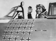 Asisbiz Aircrew USAAF 56FG Major Robert Johnson with his P 47 Thunderbolt FRE2522