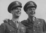 Asisbiz Aircrew USAAF 56FG Major Walter C Beckham and Captain Walker M Mahurin Thunderbolt Aces In London FRE2610
