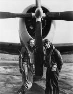 Asisbiz Aircrew USAAF 56FG353FS Maj Walker M Mahurin and Maj Walter C Beckham Thunderbolt Aces at Boxted FRE9939