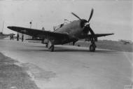 Asisbiz P 47 Thunderbolt 56FG prepares for take off past an A 29 Hudson at Kings Cliffe 11th Mar 1943 FRE2645