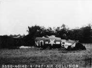 Asisbiz P 47 Thunderbolt 56FG62FS UNB Lt Elliott after a mid air collision with a B 26 Marauder 394BG 17 May 1944 IWM 01