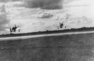 Asisbiz P 47 Thunderbolts 56FG take off in tandem at Boxted 17th Jan 1944 FRE2573