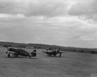 Asisbiz P 47D Thunderbolts 8AF 78FG83FS HLN prepare for take off at Duxford FRE3026