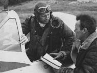 Asisbiz Aircrew USAAF 353FG Col Glenn E Duncan CO is his P 47D Dove of Peace England 01