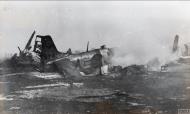 Asisbiz 44 14374 P 51D Mustang 355FG354FS WRA Palma II destroyed by a landing B 17 1st Jan 1945 FRE13868