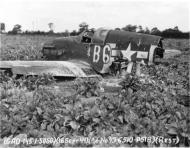 Asisbiz 43 6510 P 51B Mustang 357FG363FS B6Q Dam Phy No (L R) Lt Norbert Fisher crashed on take off 18th Sep 1944 WIA 01