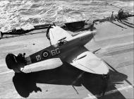 Asisbiz Fleet Air Arm 885NAS Seafire II 06G MB156 warming up its engine for take off from HMS Formidable Mediterranean IWM A14219