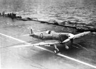Asisbiz Fleet Air Arm 880NAS Seafire IIc Red 7B MB240 taking off from its assigned carrier Feb 1943 01