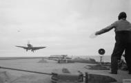 Asisbiz Fleet Air Arm Seafire landing aboard HMS Indomitable during her sea trials 5 12th May 1942 IWM A9728