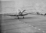 Asisbiz Fleet Air Arm Seafire landing aboard HMS Victorious during Sea trials 12th May 1942 IWM A9731