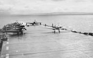 Asisbiz Fleet Air Arm Seafire taking off from HMS Battler Dec 1943 IWM A21617