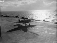 Asisbiz Fleet Air Arm Seafire taking off from HMS Illustrious IWM A14863