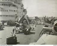 Asisbiz Fleet Air Arm Seafires aboard HMS Implacable Pacific Ocean 1945 AWM 019038