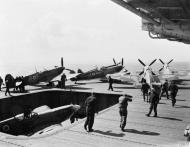 Asisbiz Fleet Air Arm Seafires aboard HMS Khedive 21st May 1944 IWM A23913