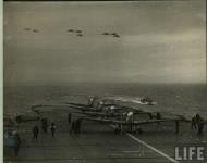 Asisbiz Fleet Air Arm Seafires preparing for taking off from their carrier 01