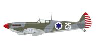 Asisbiz Spitfire LFIXe IAF 101 Tajeset White 25 2010 ex SL628 Hatzor AB Israel Feb 1949 profile by Eduard 0A