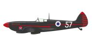 Asisbiz Spitfire LFIXe IAF 105 Tajeset White 57 2057 ex TE554 Ramat David AB Israel 1955 profile by Eduard 0A